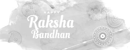happy raksha bandhan watercolor greeting bannerのイラスト素材