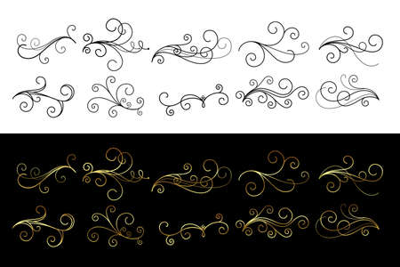 classic floral ornaments swirls decoration collectionのイラスト素材