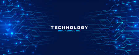 glowing blue cuircuit lines diagramのイラスト素材