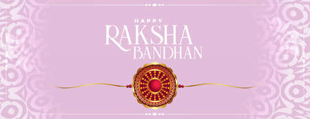 raksha bandhan traditional decorative festival bannerのイラスト素材