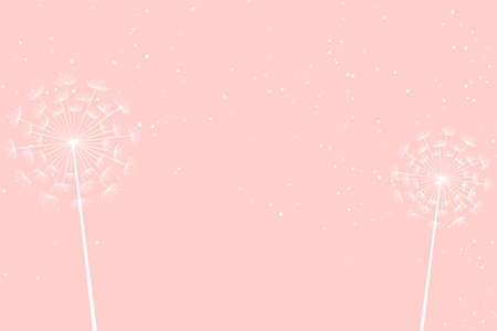 pastel background with dandelion flower seedsのイラスト素材