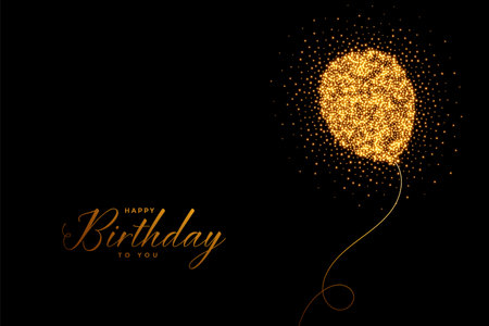 happy birthday sparkles balloon backgroundのイラスト素材