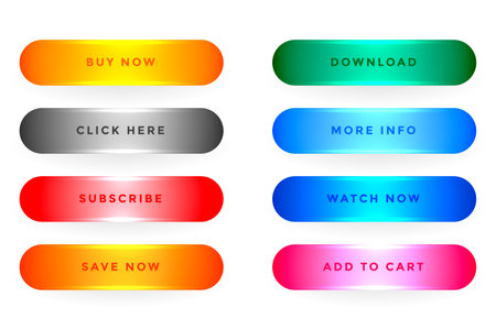 shiny glossy web buttons pack for different usesのイラスト素材