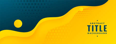 abstract fluid banner in bright yellow colorのイラスト素材