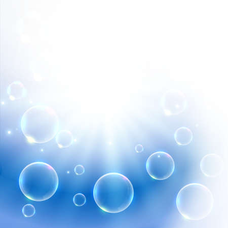water bubbles on shiny glowing backgroundのイラスト素材