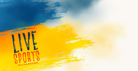 sports abstract poster in blue and yellow colors