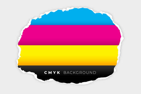 cmyk lines background in torn paper styleのイラスト素材