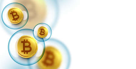 bitcoin bubble burst concept backgroundのイラスト素材