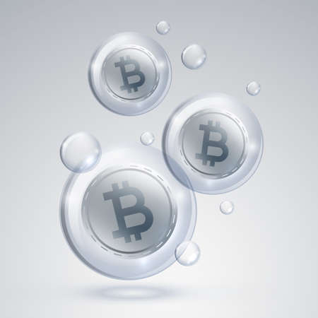 bitcoin cryptocurrency market bubble concept backgroundのイラスト素材