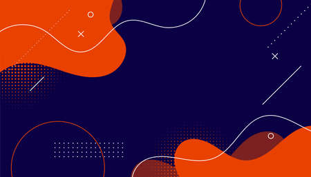 abstract memphis halftone background with fluid shapes