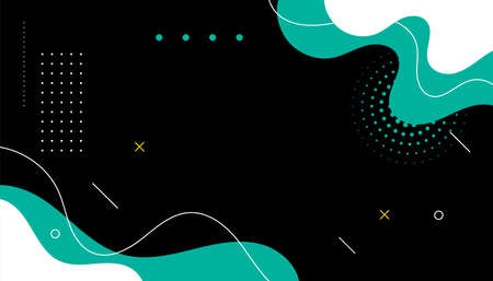 abstract fluid shapes memphis style backgroundのイラスト素材