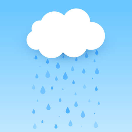 flat cloud with falling rain backgroundのイラスト素材