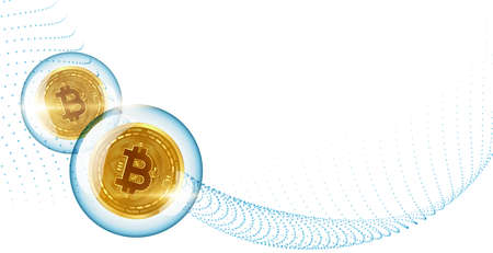bitcoin cryptocurrency market bubble boom conceptのイラスト素材