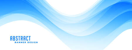 abstract blue wavy banner templateのイラスト素材