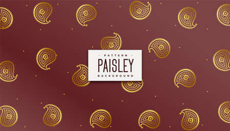 indian royal paisley golden pattern backgroundのイラスト素材