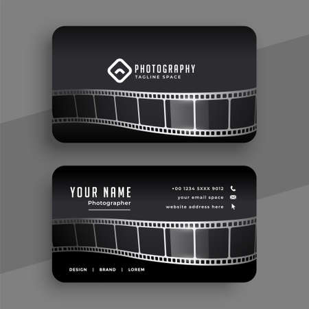 photographers business card with film reel designのイラスト素材