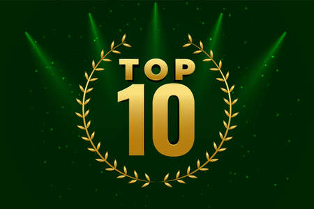 shiny top 10 award golden backgroundのイラスト素材