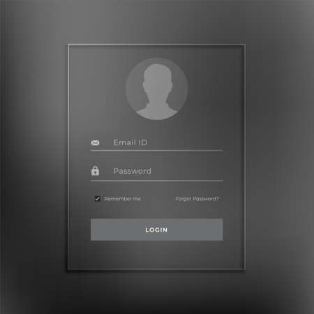 black login page template in minimal styleのイラスト素材