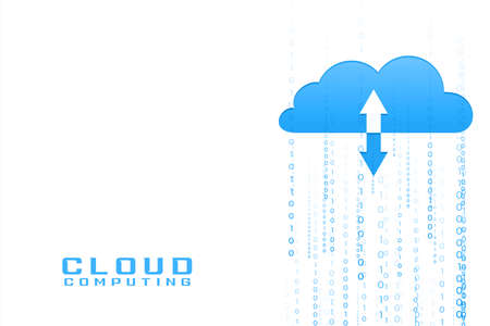 cloud computing background with data inflow and outflow binary codesのイラスト素材