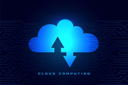 cloud computing concept with download and upload data streamingのイラスト素材