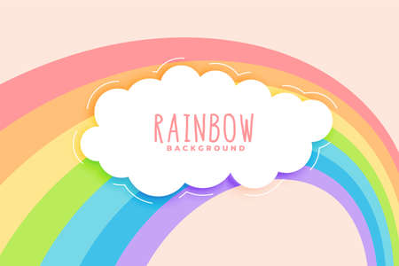 cute rainbow and cloud in pastel colors backgroundのイラスト素材