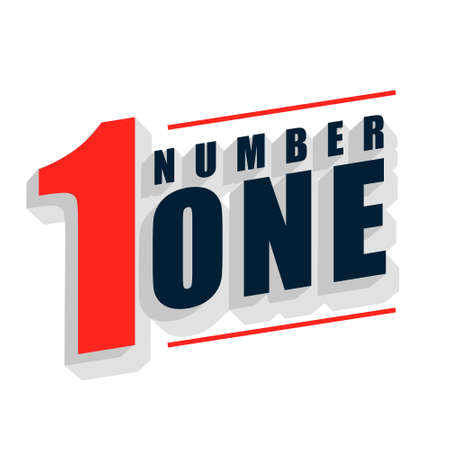 flat number one winner label designのイラスト素材