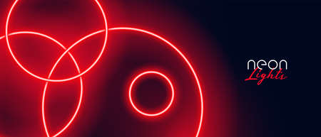 red neon circles banner designのイラスト素材