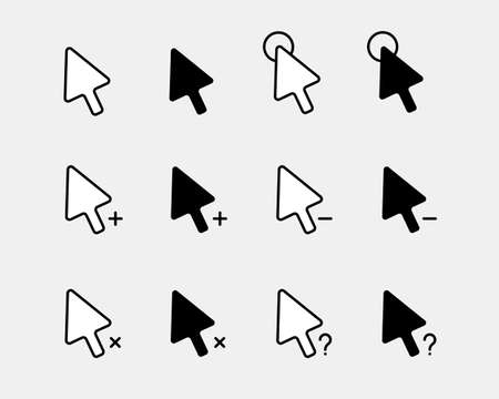 flat cursor icons collection symbolsのイラスト素材