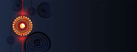 traditional raksha bandhan banner with text space