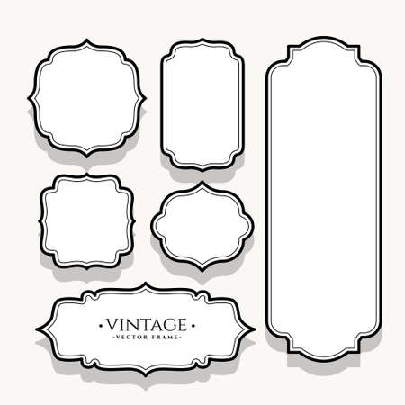 empty vintage labels set of sixのイラスト素材