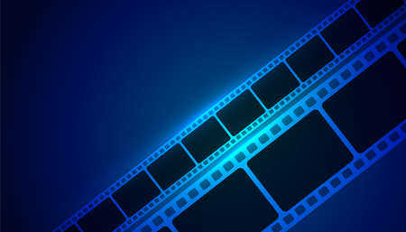 movie film strip blue backgroundのイラスト素材
