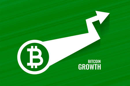 bitcoin growth green arrow style backgroundのイラスト素材