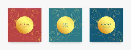 premium leaves label or social media stories bannerのイラスト素材