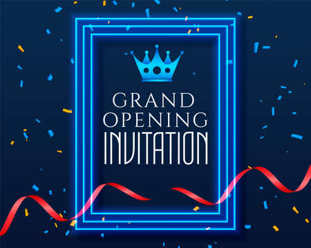 grand opening inauguration celebration invitation templateのイラスト素材