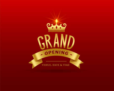 grand opening premium golden templateのイラスト素材