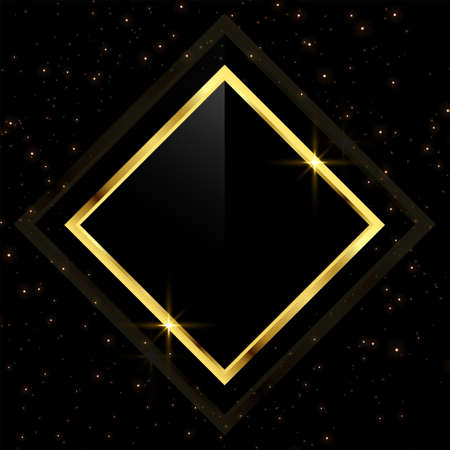 golden frame with scattered glitter sparklesのイラスト素材