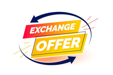 exchange old product for new banner designのイラスト素材