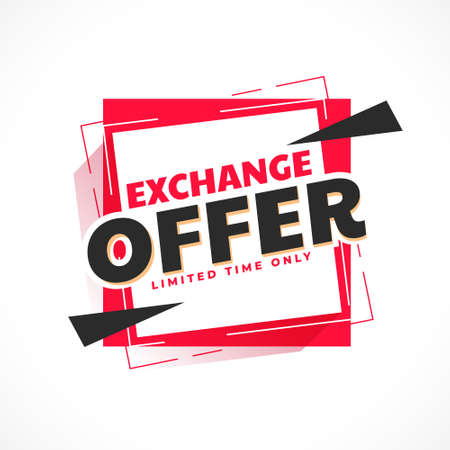 exchange offer trendy banner designのイラスト素材