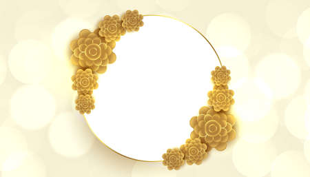 golden flower decorative background frameのイラスト素材