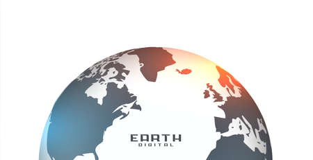 realistic earth illustration on white backgroundのイラスト素材
