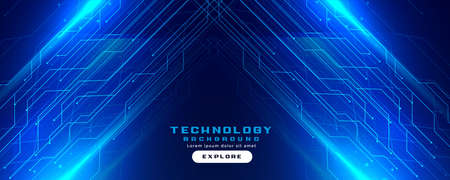 technology circuit lines digital bannerのイラスト素材
