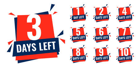 number of days left countdown timer banner in flat styleのイラスト素材