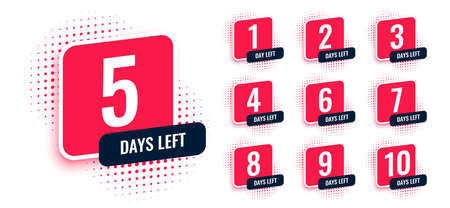 number of days left countdown timer bannersのイラスト素材