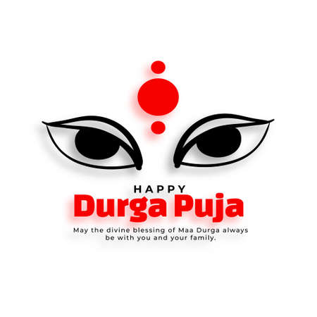 happy durga pooja hindu festival cardのイラスト素材