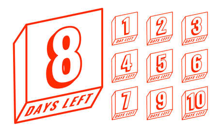 line style countdown number of days left banner