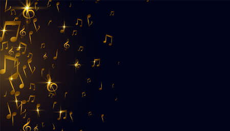 golden music notes background designのイラスト素材
