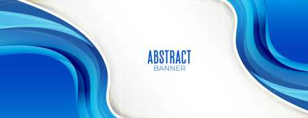 blue business style wavy presentation bannerのイラスト素材