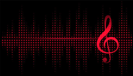 music note with equalizer frequency backgroundのイラスト素材