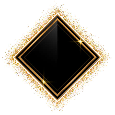 empty glitter golden frame backgroundのイラスト素材