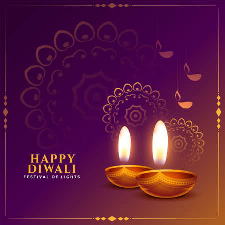 diwali festival background with realistic diya designのイラスト素材